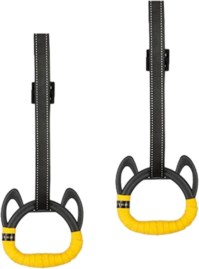 Gymnastics Rings Pull up Rings Adjustable Straps Buckles Indoor Calisthenics for Kids Adult with Hand Tape Training Rings