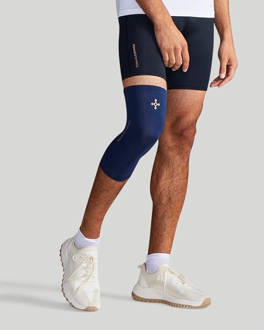Tommie Copper Core Compression Knee Sleeve, Unisex, Men & Women | 4D Stretch, Breathable Support for Muscle & Joint Stability - Dark Navy - 3X-Large