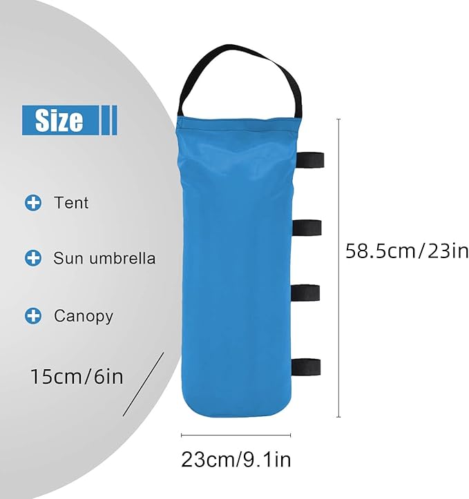 145 LBS Canopy Weights Sand Bags, 4-Pack Sand Bags for Weight Outdoor Advertising Tent Sunshade Fixed Windproof Pop up Canopy Tent Weights (Blue)