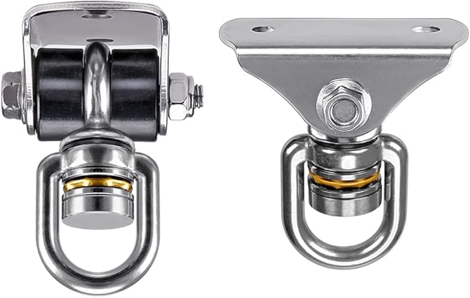 BeneLabel 2 Pack Silent Swing Hanger Heavy Duty Stainless Steel Swing Hook with Swivel Bearing for Hammock Chair, Porch Swing, Yoga Silk, Punching Bag 1000 lbs Capacity