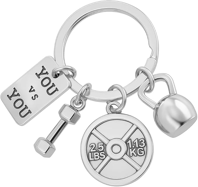 Fitness Keychain,Cool Keychains Gift for Workout Lovers, Trainers, Athletes