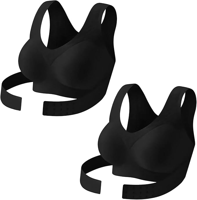 Posture Bras for Women Front Closure Wireless Posture Corrector Bra with Back Support Push Up No Underwire Bralettes