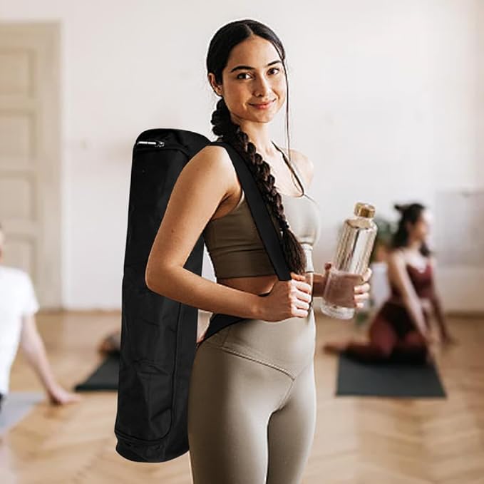 Yoga Mat Bag, Full-Zipper Yoga Mat Carrier with Adjustable Strap, Waterproof Stylish & Functional Fitness Mats Holder for Class Travel, Exercise Storage Carrier Bag for Women & Men