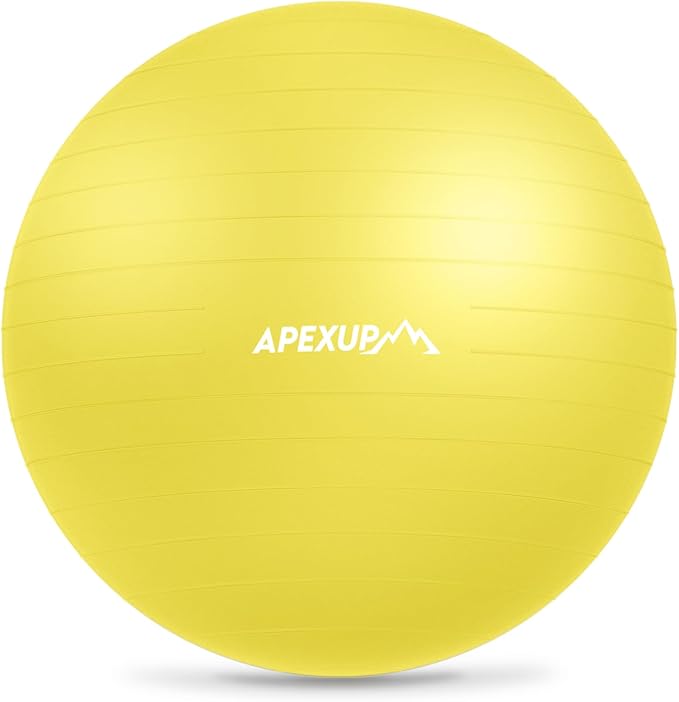 APEXUP Yoga Ball Exercise Ball Anti Slip Heavy Duty for Fitness, Balance & Core Workout, Balance Training, Pregnancy & Physical Therapy, 5 Sizes