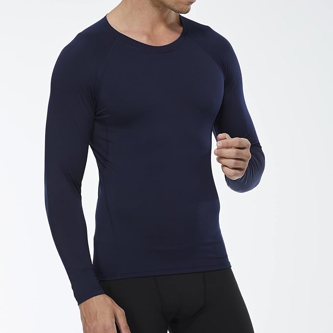 SPVISE 1 or 3 Pack Men's Compression Shirts Long Sleeve Workout Gym T-Shirt Running Top Cool Dry Sports Baselayer Undershirts