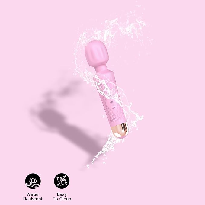 The Upgraded 3-in-1 Personal Massager – 3H Powerful Vibration, Quiet & Waterproof – 20 Modes 8 Speeds Muscle Therapy Stick for Deep Tissue, Sports Recovery, Cordless & Travel Friendly (Pink)
