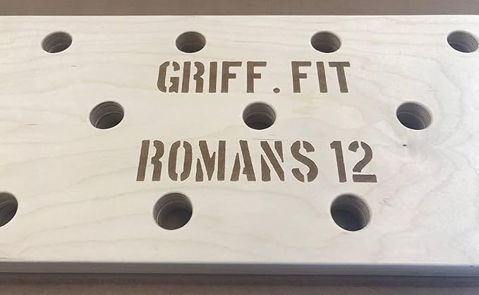 12"x48" Climbing Pegboard. Custom Engraving Options! Includes 18" mounting Brackets for Wall Studs.