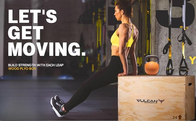 VULCAN 3-in-1 Wooden Plyo Box – Durable Ashwood Plyometric Jump Box for Home Gym and Commercial Training | Safe, Stable & Versatile for Box Jumps, Step-Ups, HIIT and Cross-Training Workouts