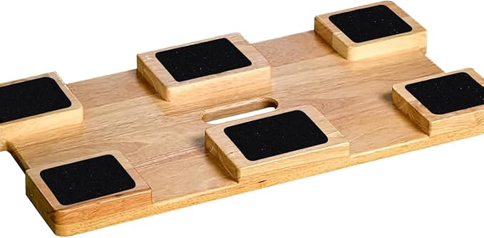 Wood Resistance Band Platform Base, Fitness Exercise Board Footplate for Home Gym Workout