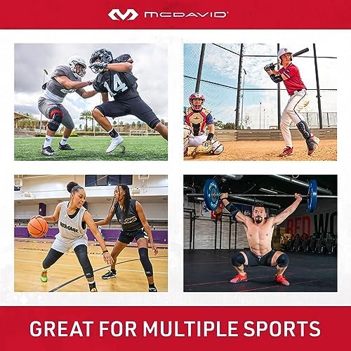 Knee Compression Sleeves: McDavid Hex Knee Pads Compression Leg Sleeve for Basketball, Volleyball, Weightlifting, and More - Pair of Sleeves