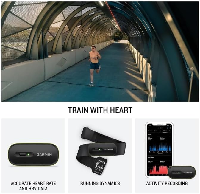 Garmin HRM 600 Premium Heart Rate Monitor with Running Dynamics, M–XL Strap (28"-42") – Compatible with Garmin Smartwatches & Cycling Computers – with Wearable4U PowerBank Bundle
