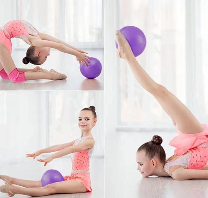 Pilates Exercise Ball for Yoga, Barre, Fitness & Physical Therapy Mini Squishy Balance Ball for Home Workouts Includes Pump for Easy Inflation