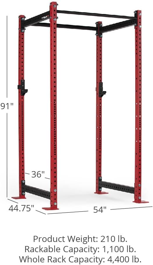 Titan Fitness T-3 Series Power Rack, 1,100 LB Capacity Cage for Weightlifting and Strength Training