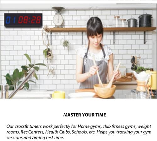 Gym Clock With Remote, 1.5" 1.8" Metal LED Timer, Crossfit Workout Stopwatch, Tabata Countdown for Home