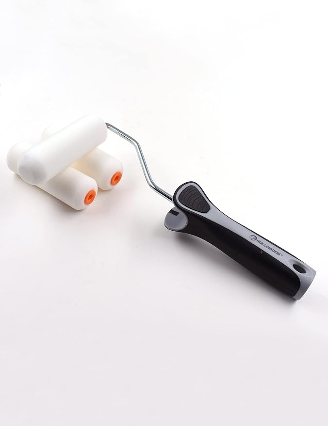 ROLLINGDOG Paint Roller Frame-With Single Rod,Use With 4 Inch Mini Paint Roller Covers,Great for Cutting in and Detail Painting (4 Inches)