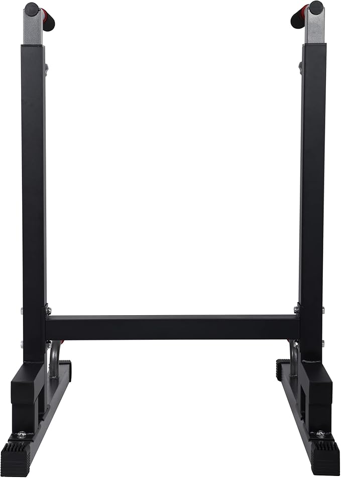 BalanceFrom Steel Frame Dip Station with Adjustable Height, 500 Pound Weight Capacity – Upper Body Workout Home Gym Equipment for Triceps, Push & Pull Ups, Leg Raises, and Bench Press