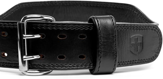 Harbinger Training Belt, Pro Leather, Full Grain Leather, 0.3 inch (7 mm) Thick, Leather, Power Belt, Muscle Training, Lifting, Deadlift, Squat