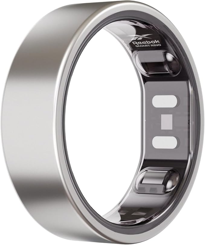 Reebok Smart Ring for Women or Men - Matte Silver - Subscription Free - The Next Generation of Wearable Technology - Fitness and Sleep Tracker - Monitors Wellbeing and Recovery