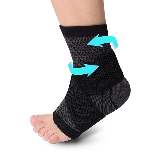 Consss Ankle Brace, Achilles & Plantar Fasciitis Relief Compression Sleeve, Foot Brace with Ankle Support Strap for Women and Men, Heel Protector Wrap for Pain, Tendonitis & Sprain XXL