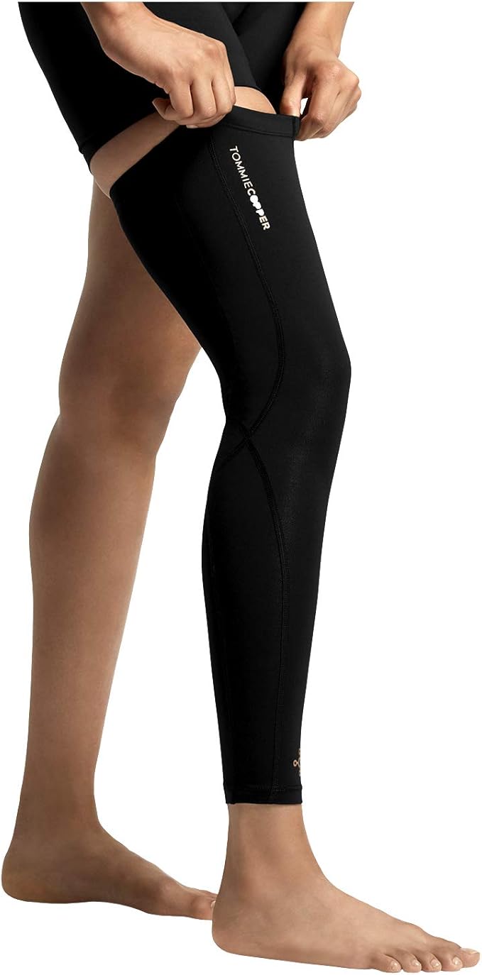 Tommie Copper Performance Compression Leg Sleeve, Unisex, Men & Women | Breathable Support for Muscle Fatigue & Recovery