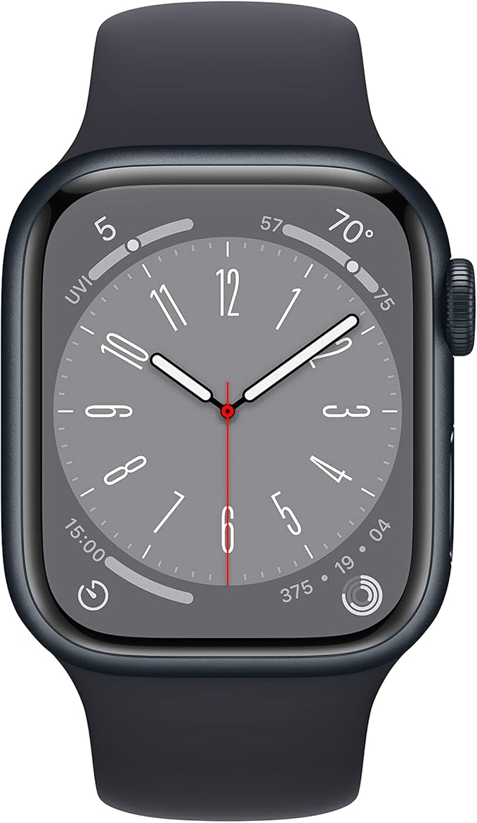 Apple Watch Series 8 [GPS + Cellular, 41mm] - Midnight Aluminum Case with Midnight Sport Band, S/M (Renewed)