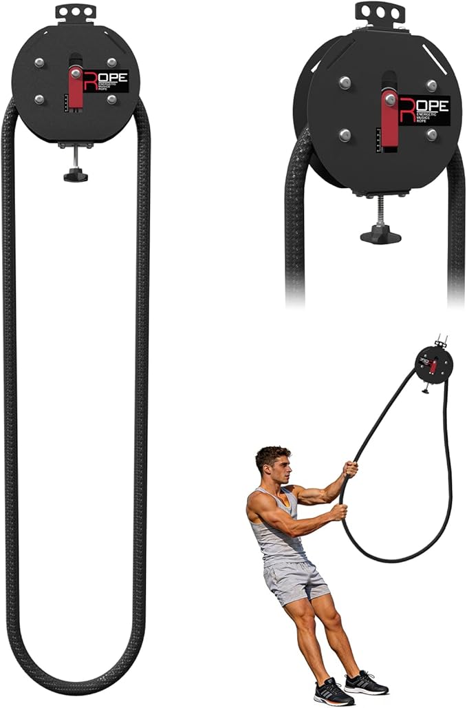 Endless Rope Trainer for Home Gym, Portable Cable Pulley System with 14 FT Closed-Loop Nylon Rope, 66LB Max Resistance Infinity Ropes Machine for Full Body Workout Cardio HIIT Strength Training