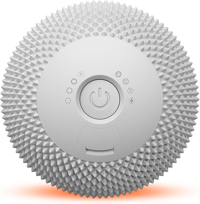 Vibrating Massage Ball with Heat, Deep Tissue Trigger Point Massage Ball for Back, Hip and Muscle Recovery, Myofascial Release Mobility Ball with 7 Modes and Memory (Grey)
