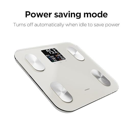 mooas Smart Scale for Body Weight Fat Bluetooth Scale, Digital Bathroom Scale with BMI, Body Fat, Muscle Mass Composition, LCD Accurate Wi-Fi Bluetooth Scale for Home Smartphone App, 396 lbs (Ivory)