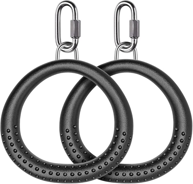 Dolibest 2 Pack of Ninja Gymnastic Rings,Monkey Ring Outdoor Backyard Ninja Accessories Set,Swing Bar Rings Obstacle Course for Training Equipment for Teens,1000LB Capacity
