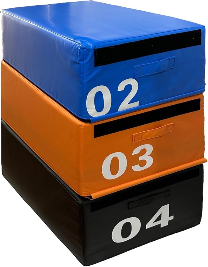 4-in-1 Plyometric Jump Box Set, Height-Adjustable Soft Foam Plyo Boxes for Stackable Home Gym & Commercial Training | Non-Slip Exercise Equipment for Kids & Adults(Size:75 * 55 * 105cm)