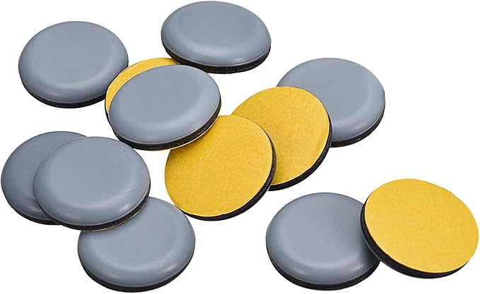 uxcell Furniture Sliders, 12Pcs 1-1/6" - PTFE Round Appliance Slider, Self-Adhesive Chair Glides, Chair Leg Floor Protectors for Carpet Hardwood Floors
