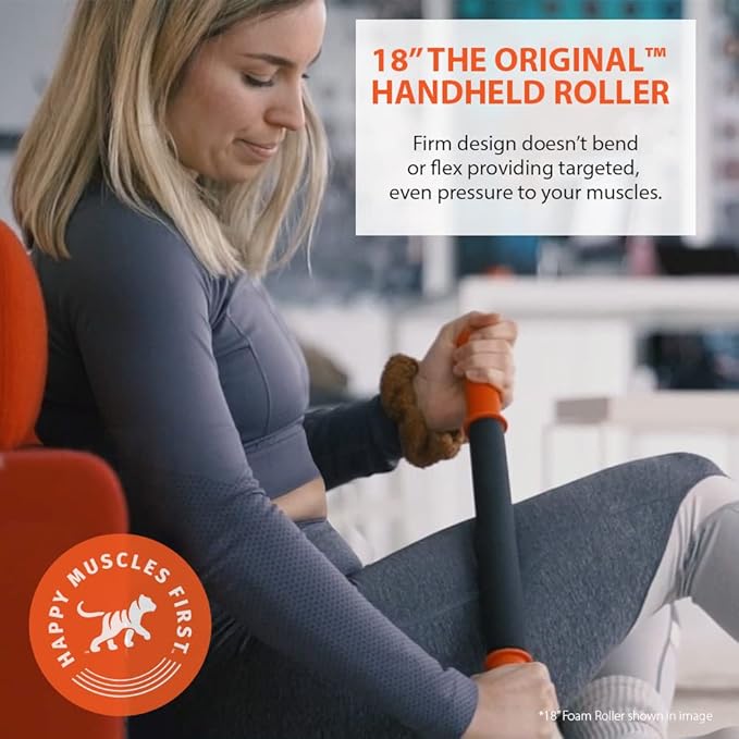 Tiger Tail Massage Sticks Portable Roller Bundle: Original 18in & Roadster 11in, Deep Tissue Foam Roller Body Massage and Myofascial Release Tool for Legs, Neck, Calves, Thighs, Shins & Back