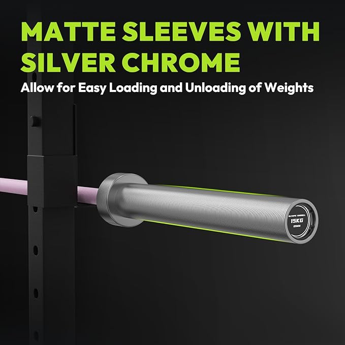 Olympic Barbell 4 ft/5 ft/6 ft/6.5ft/7 ft, 2 Inch Straight Womens Bars, Weight Bar for Strength Training, Weightlifting, Squat, Hip Thrust, Bench Press, Deadlift, 500 lb - 1000 lb Capacity
