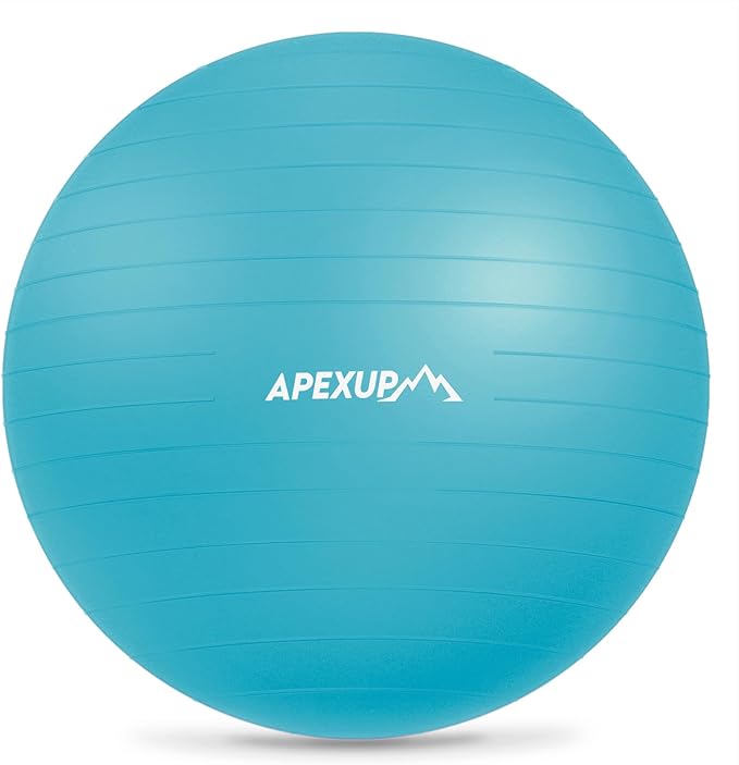 APEXUP Yoga Ball Exercise Ball Anti Slip Heavy Duty for Fitness, Balance & Core Workout, Balance Training, Pregnancy & Physical Therapy, 5 Sizes