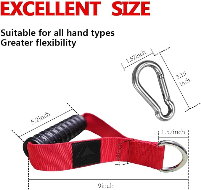Heavy Duty Gym Workout Handle Attachments - Powerful, Comfortable & Anti-Slip Rubber Exercise Grips for Cable Machines, Pulley Systems and Other Fitness Equipments