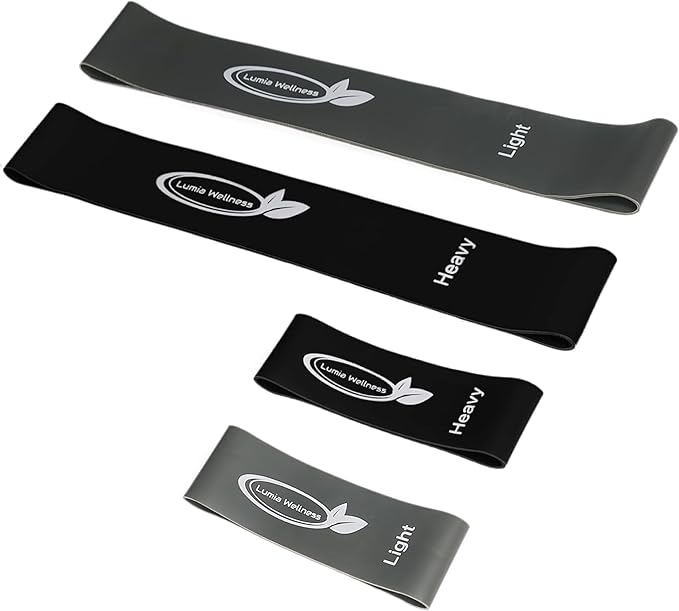 Toe Bands, Mini Latex Bands for Exercise & Stretch, Bunion Correction, Toe, Foot, & Ankle Strengthening, Toe Spacers for Hallus Valgus (4 Bands)