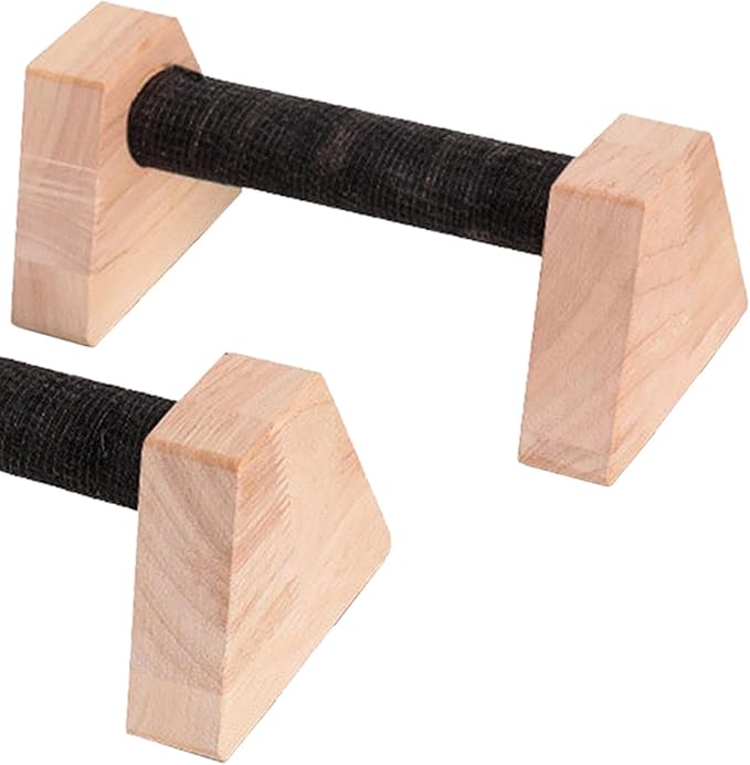 YIJU 2Pcs Push up Stands Parallettes Exercise Gym Gear Calisthenics Bar Wooden for Men Women Pushup Handles Workout Equipment