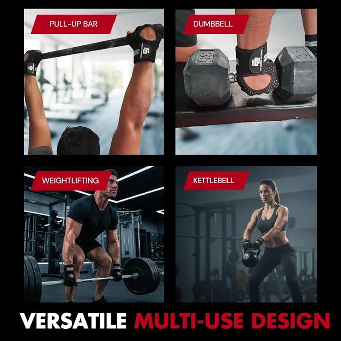 Fit Active Sports New Grip 2.0 Ventilated Weight Lifting Workout Gloves with Wrist Wraps for Gym Exercise, Weightlifting, Pull Ups - for Men & Women