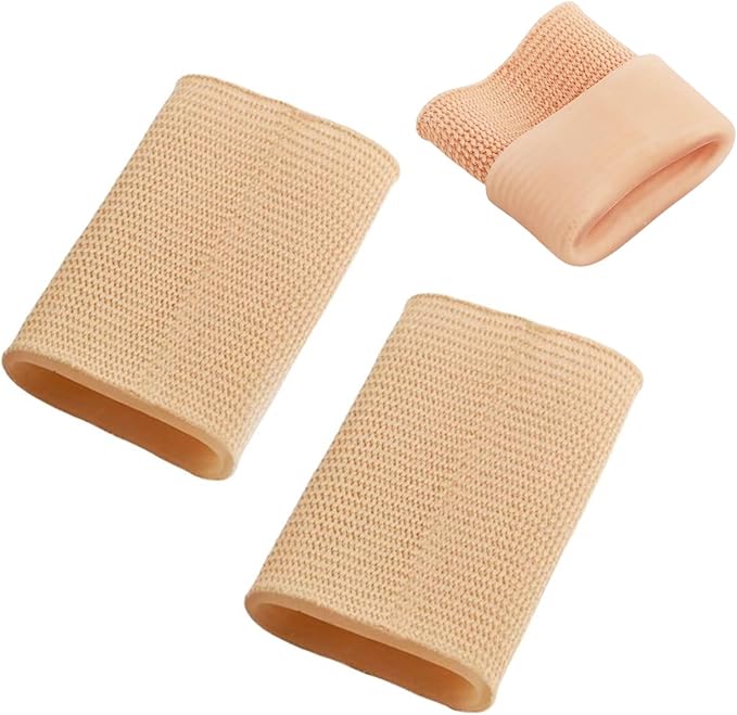 Ankle Gel Sleeves with Cushion Support Elastic Sleeves for Ice Skating, Hockey, Hiking Nude Color Non-Slip 1 Pair