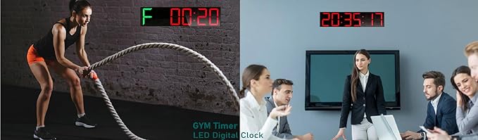 Tripod 26'' Huge Race Clock Timer (5.6’’ Numbers), Digital Countdown Clock, with Gym Interval Workout Timers, Stopwatch for Race Events Timing (Red)