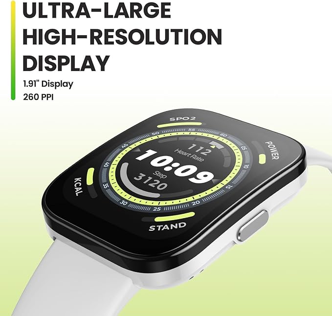Amazfit Bip 5 Smart Watch 46mm, GPS, Amazon Alexa Built-in, Bluetooth Calling, 10-Day Battery, Heart-Rate & VO2 Max, Sleep Health Monitoring, AI Fitness Tracker App, for Android & iPhone, Black