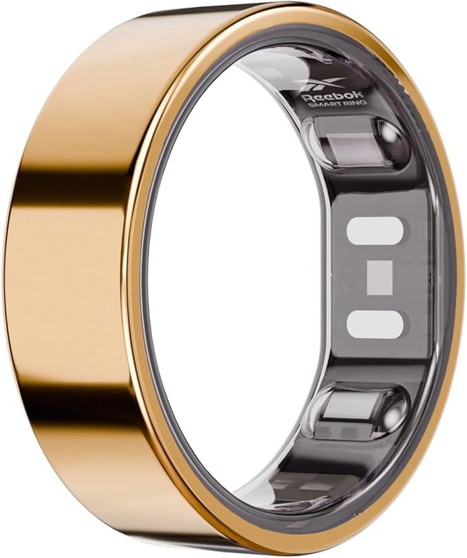 Reebok Smart Ring for Women or Men - Shiny Gold - Subscription Free - The Next Generation of Wearable Technology - Fitness and Sleep Tracker - Monitors Wellbeing and Recovery