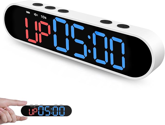 Dienmern Remote Control Gym Clock Wall with Interval Timer, 9 Custom Modes Countdown Timer UP/Stopwatch, Workout Timer for Home Gym/Garage/Boxing/Outdoor Sport