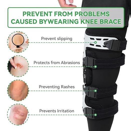 Orthomen 2 Pcs Knee Brace Undersleeve for Knee Support, Circulation Improvement & Pain Relief Knee Brace, Comfortable Knee Sleeve to Protects Skin from Abrasions and Irritations, Breathable Leg Sleeves for Men & Women (L)