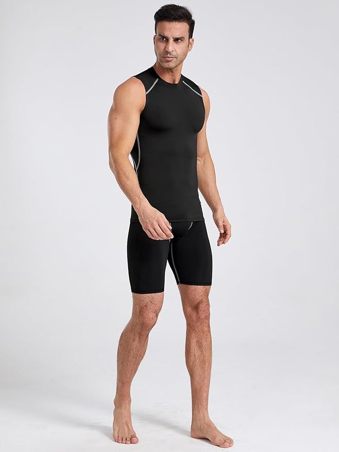 4/5/6 Pack Athletic Sleeveless Shirts for Men Workout Tank Tops Compression Tank Top Gym Muscle Shirts for Running