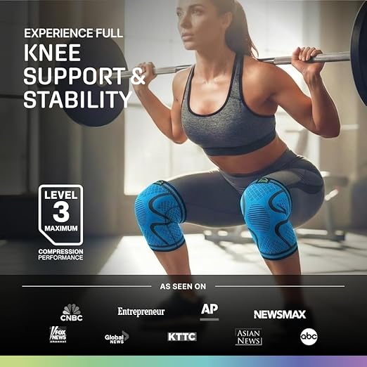 Modvel 2 Pack Knee Brace for Women & Men - Knee Support for Walking, Knee Compression Sleeves for Pain Relief, Knee Sleeves for Women, Knee Sleeves for Men, Knee Brace for Sports, Workouts & Arthritis