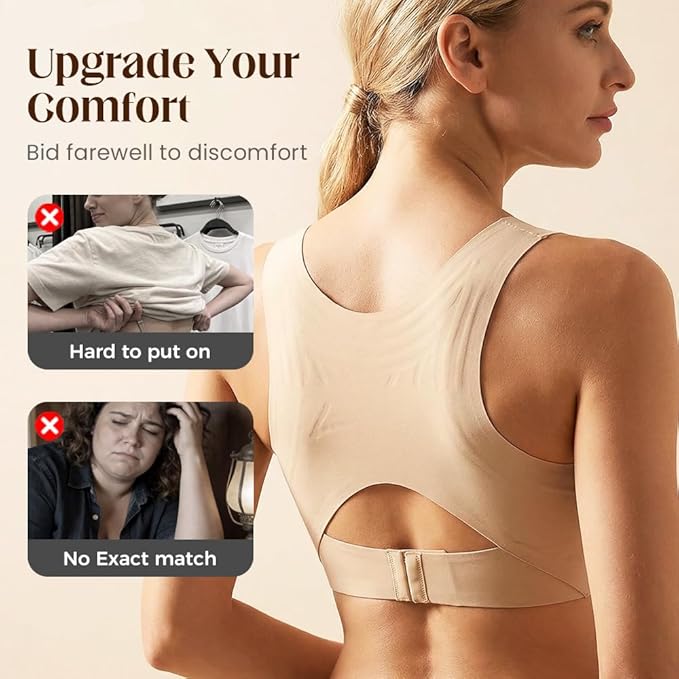 Posture Corrector Bra for Women, Wireless Push Up Bralette Full Coverage Back Support Brasieres