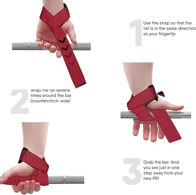 Weight Lifting Straps Wrist Support Padded Neoprene Gym Cross Training Hand Bar Weightlifting Straps Fitness Bodybuilding Power Exercise Grips Deadlift Men Women