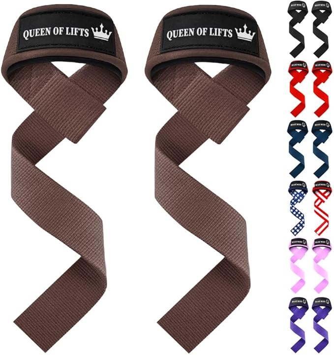TECEUM Lifting Straps for Weightlifting Gym Strength Training - Wrist Straps with Neoprene Padded Cotton - Men & Women – Ideal for Powerlifting, Bodybuilding & Deadlifts