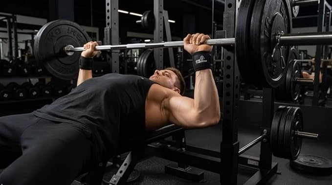 Wrist Wraps - 18-Inch Premium Support Wraps with Thumb Loop for Powerlifting, Bodybuilding, CrossFit & Shot Put (1 Pair)